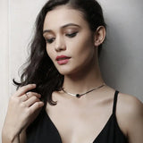Rose Gold Choker Necklace for Women Stainless Steel Snake Chain