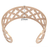 Rose Cuff Clover Bangle Stainless Steel Women Jewelry