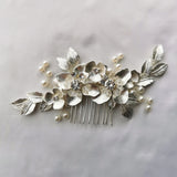 Rose Flower Bridal Hair Comb Accessories Leaf Women Headpiece Wedding Prom Hair