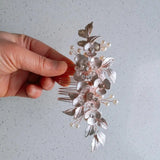 Rose Flower Bridal Hair Comb Accessories Leaf Women Headpiece Wedding Prom Hair