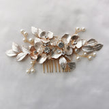 Rose Flower Bridal Hair Comb Accessories Leaf Women Headpiece Wedding Prom Hair