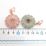 Rose Crystal Stone Peace Buckle Wire Wrapped Necklace