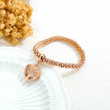 Rose Tree of Life CZ Bangle Bracelet For Women Stainless Steel Cuff Hand