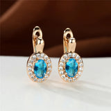 Dainty Multicolor Crystal Rainbow Stone Earrings