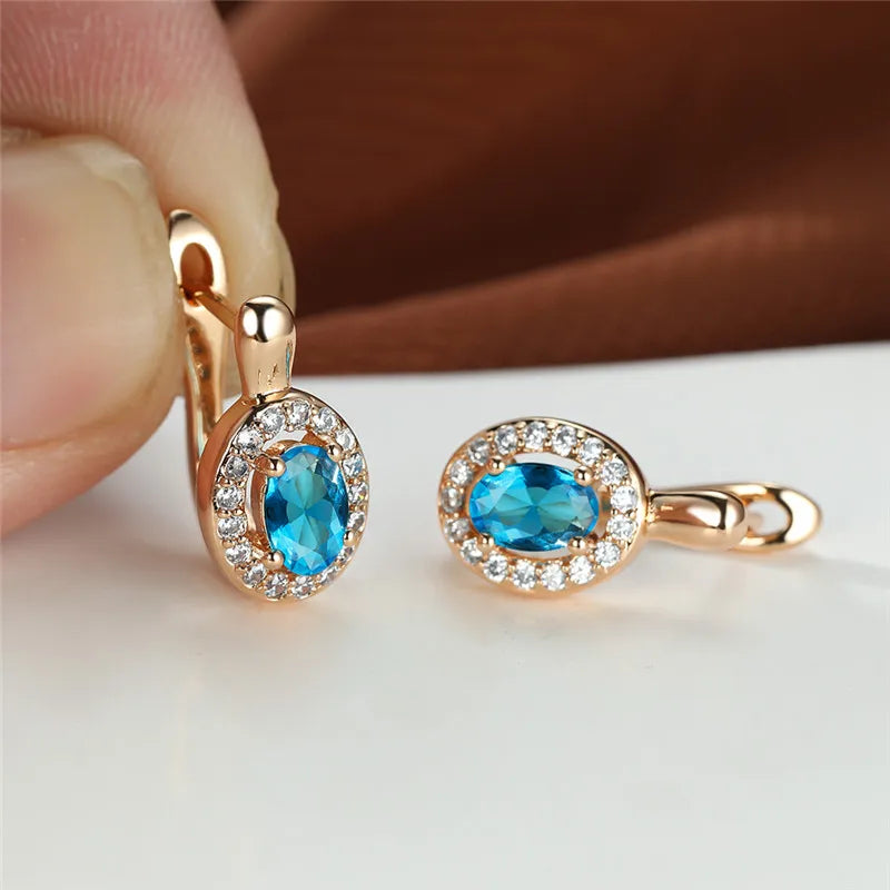 Dainty Multicolor Crystal Rainbow Stone Earrings