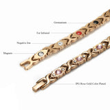 Rose Plated Crystal Bangle for Women