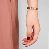 Rose Plated Crystal Bangle for Women