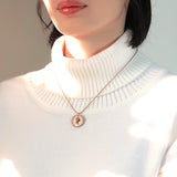Rose Queen Coin Pendant Necklace Stainless Steel Bead Chain Jewelry