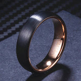 Rose Rings for Men Tungsten Carbide Wedding Band Couple Jewelry