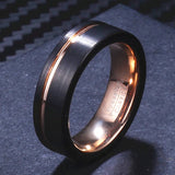Rose Rings for Men Tungsten Carbide Wedding Band Couple Jewelry