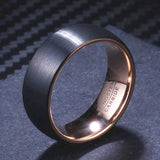 Rose Rings for Men Tungsten Carbide Wedding Band Couple Jewelry