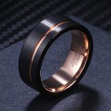 Rose Rings for Men Tungsten Carbide Wedding Band Couple Jewelry
