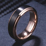 Rose Rings for Men Tungsten Carbide Wedding Band Couple Jewelry