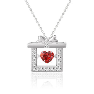 Rose S925 Sterling Silver Love Ruby Necklace Birthday Gift