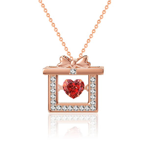 Rose S925 Sterling Silver Love Ruby Necklace Birthday Gift