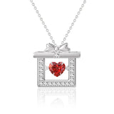 Rose S925 Sterling Silver Love Ruby Necklace Birthday Gift