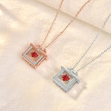 Rose S925 Sterling Silver Love Ruby Necklace Birthday Gift