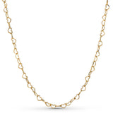 Rose & Silver Love Heart Chain Necklace 925 Sterling Silver For Women