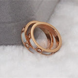 Rose Stainless Steel Rings Natural Shell Women's Ring Accessories