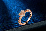 Heart LOVE Zircon Engagement Wedding Ring Size 6 7 8 9 10