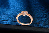 Heart LOVE Zircon Engagement Wedding Ring Size 6 7 8 9 10