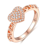 Heart LOVE Zircon Engagement Wedding Ring Size 6 7 8 9 10