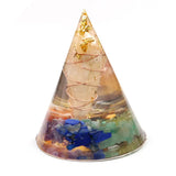 Rose Wire Wrap Tree of Life Stone Resin Pyramid Pendant Orgonite