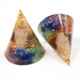 Rose Wire Wrap Tree of Life Stone Resin Pyramid Pendant Orgonite