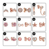 Zircon Tiara Wishbone Crown Daisy Flower Stud Earrings
