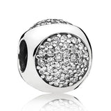 Rose Enamel Glitter Ball Pink & Clear Dazzling Droplet Beads Charm