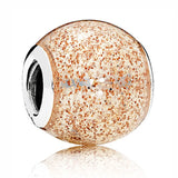 Rose Enamel Glitter Ball Pink & Clear Dazzling Droplet Beads Charm
