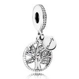 Rose Family Heritage Roots Locket Pendant Charm 925 Sterling Silver Bead Charm