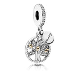 Rose Family Heritage Roots Locket Pendant Charm 925 Sterling Silver Bead Charm