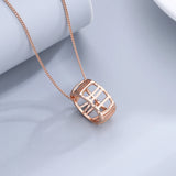 Rose Roman Numerals Circle Necklace 925 Sterling Silver Wedding