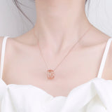 Rose Roman Numerals Circle Necklace 925 Sterling Silver Wedding