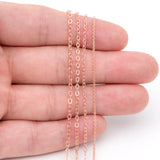 Rose Flat Oval Cable Chains 1.2/1.7/1.9/2.1mm Thin Chains (LK-187)