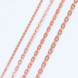 Rose Flat Oval Cable Chains 1.2/1.7/1.9/2.1mm Thin Chains (LK-187)