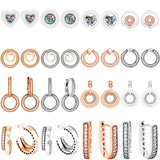 Rose Forever Double Circle Pave Crystal Hoop Earring 925 Sterling Silver