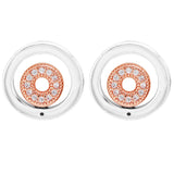 Rose Forever Double Circle Pave Crystal Hoop Earring 925 Sterling Silver