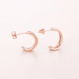 Rose Jewelry Entwined Hoop Earrings With Clear CZ Earrings For Woman