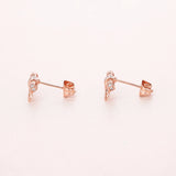 Rose Jewelry Sparkling Bow Stud Earrings With Clear CZ Earrings For Woman