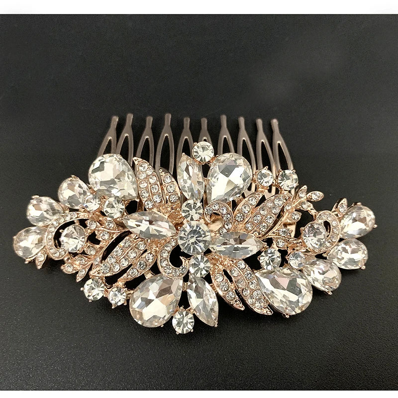 Crystal Hair Comb Rhinestone Jewelry Bride Headpiece
