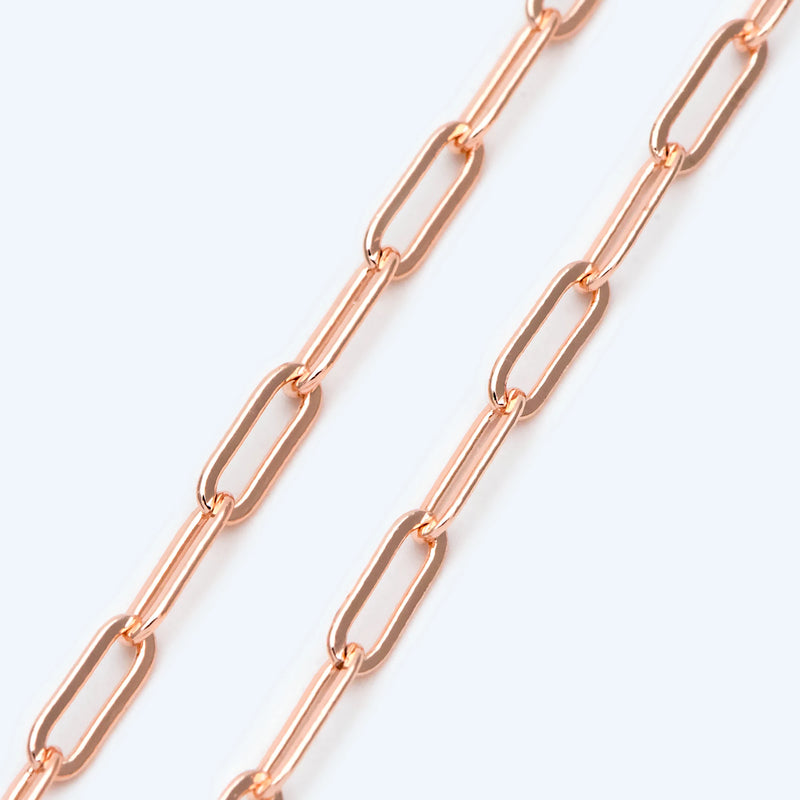 Rose Long Cable Chain Brass Oval Link 3.3x9mm (#LK-272-3) 1 Meter