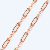 Rose Long Cable Chain Brass Oval Link 3.3x9mm (#LK-272-3) 1 Meter