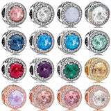Rose Multicolor Radiant Hearts Charm 925 Sterling Silver Beads