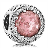 Rose Multicolor Radiant Hearts Charm 925 Sterling Silver Beads