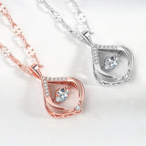 Rose Pendant Clavicle Chain Heart Fan Necklace Women Jewelry