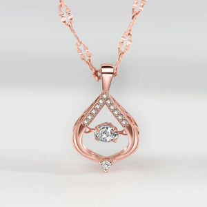 Rose Pendant Clavicle Chain Heart Fan Necklace Women Jewelry