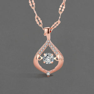 Rose Pendant Clavicle Chain Heart Fan Necklace Women Jewelry