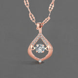 Rose Pendant Clavicle Chain Heart Fan Necklace Women Jewelry
